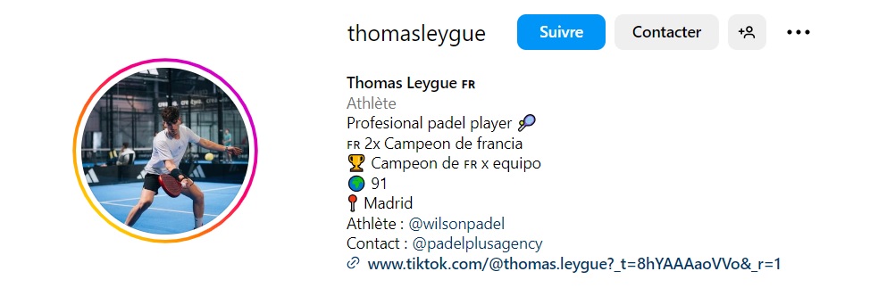 page instagram Thomas Leygue